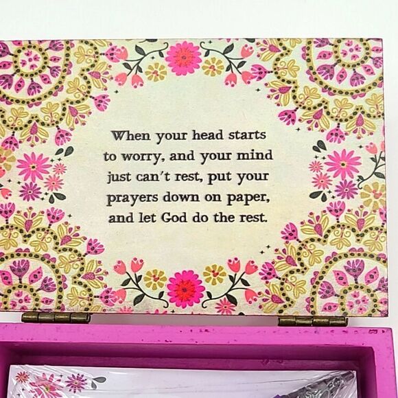 Prayer Box, Pink- Friends are Angels Following You Through Life, New - Picture 3 of 4